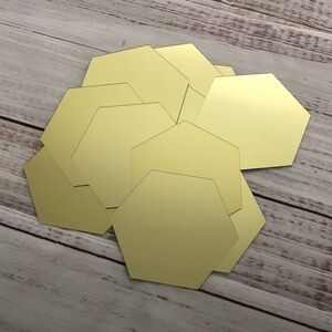 Gold Hexagon Wall Decor Set of 72 NIB Peel and stick